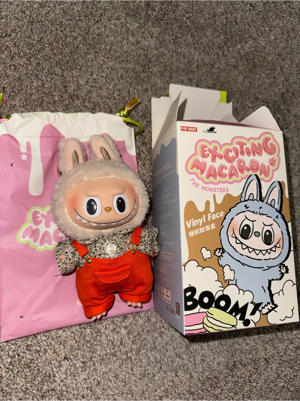 Pop Mart Labubu Exciting Macaron Soy Milk authentic with outfit
